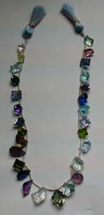 Glass Faceted Necklace Beads, Multi color from orissa gems